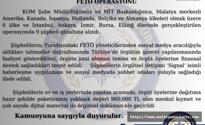 FETÖ Operasyonu’ndan 9 Şüpheli Yakalandı