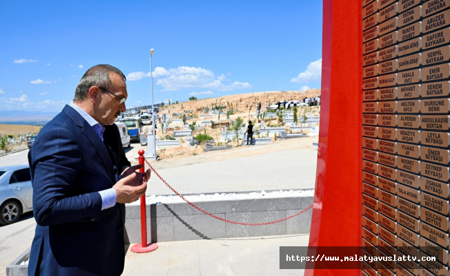 Vali Seddar Yavuz’dan Deprem Şehitliğine Ziyaret