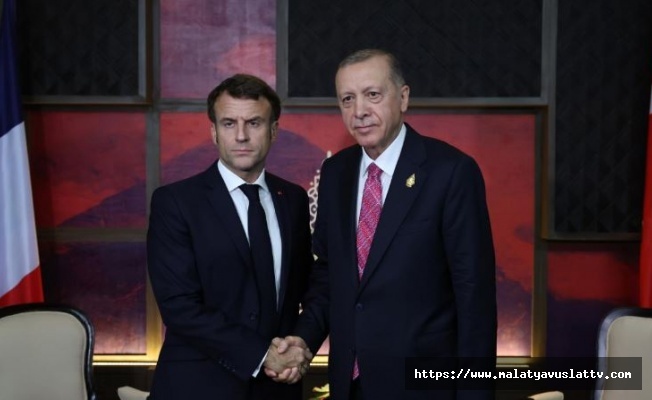 Cumhurbaşkanı Erdoğan, Fransa Cumhurbaşkanı Macron ile Görüştü